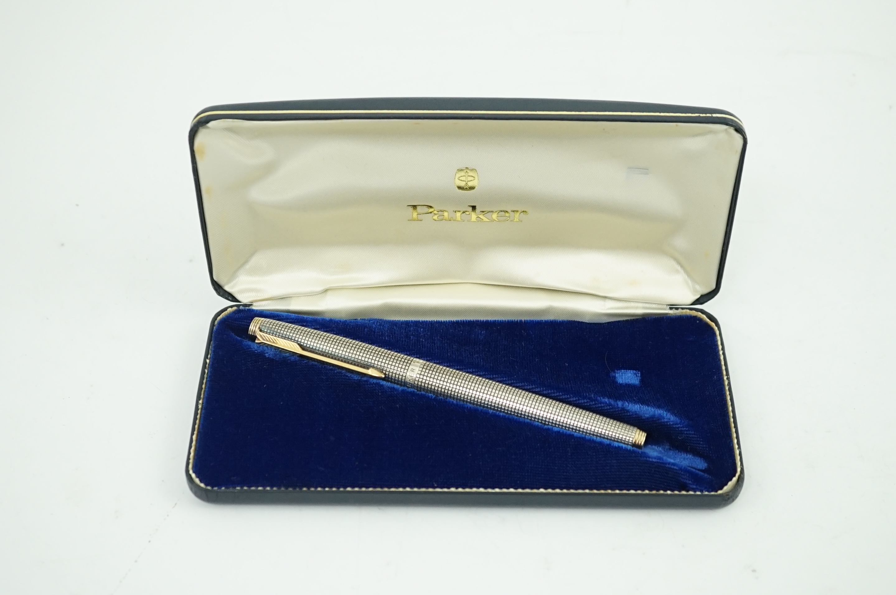 A Parker 75 Sterling silver Cieslé fountain pen, boxed